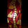 Mosaikleuchte Tischlampe rot orange