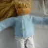 Flauschige Strickjacke Angora, Puppengröße bis 45 cm