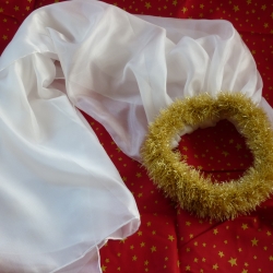 Seidenschleier mit Gold-Kronenband