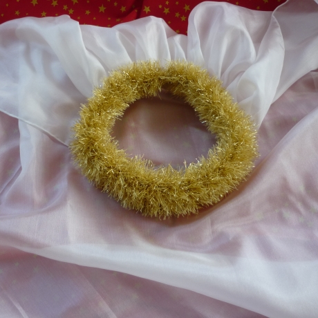 Seidenschleier mit Gold-Kronenband