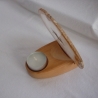 Halter für Achatscheiben und Teelicht, Holz