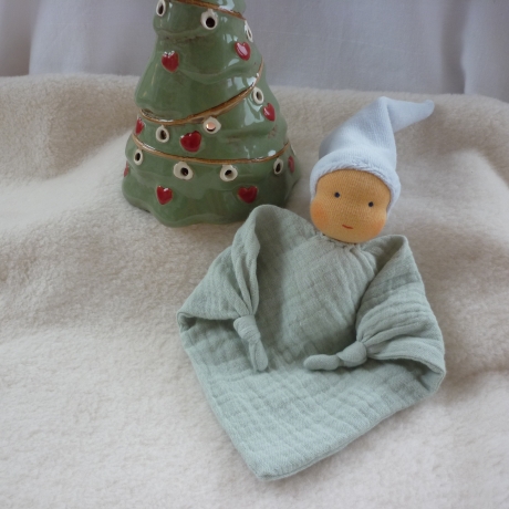 Zipfelpuppe klein Musselin. Püppchen für Babys