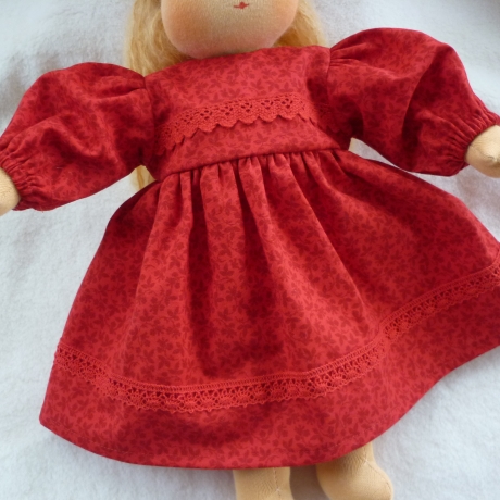 Rotes Puppenkleid. Für Puppengröße 37 - 40 cm