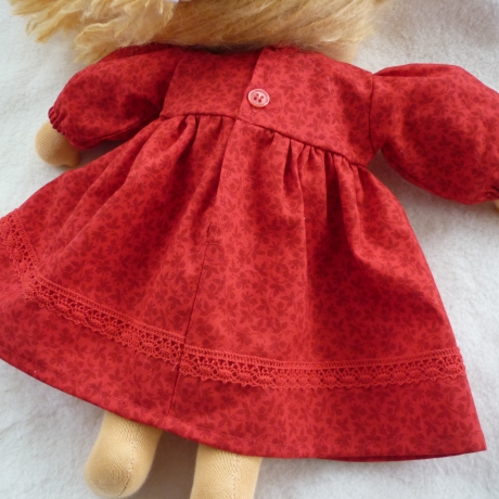 Rotes Puppenkleid. Für Puppengröße 37 - 40 cm