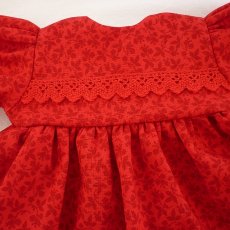 Rotes Puppenkleid. Für Puppengröße 37 - 40 cm