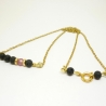 Lava und Turmalin Halskette, Diffusor-Kette, vergoldet