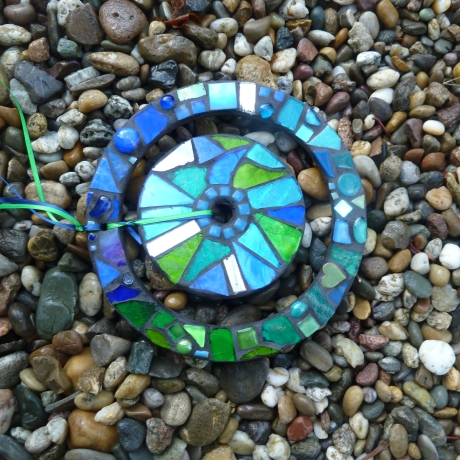 Mosaik Windspiel suncatcher Aqua