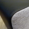 Hocker XL in Leder kombiniert mit Wollfilz