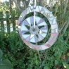 Mosaik Windspiel suncatcher rosa weiß