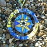 Mosaik Windspiel suncatcher blau gelb