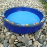 Mosaik Vogeltränke Resin handbemalt blau bunt