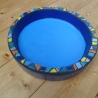 Mosaik Vogeltränke Resin handbemalt blau bunt