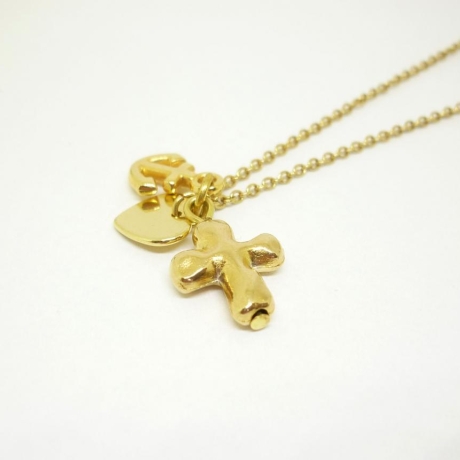Glaube, Liebe, Hoffnung- Halskette, vergoldet