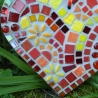 Mosaikherz zum Stellen, Legen, Hängen rot orange