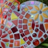 Mosaikherz zum Stellen, Legen, Hängen rot orange