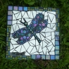 Mosaik Gartenspiegel rund Gecko türkis