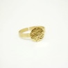 minimalistischer Plättchen-Ring, gehämmert und vergoldet