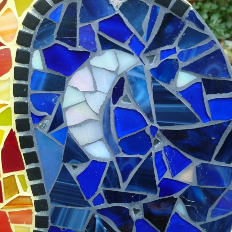 Mosaik  Garten Trittstein Tag Nacht Yin Yang