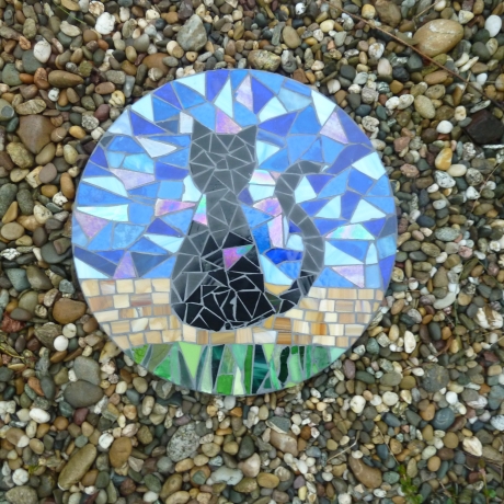Mosaik  Garten Trittstein Katze