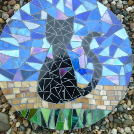 Mosaik  Garten Trittstein Katze
