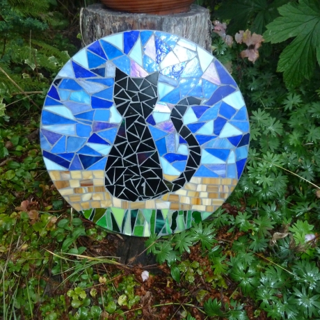 Mosaik  Garten Trittstein Katze