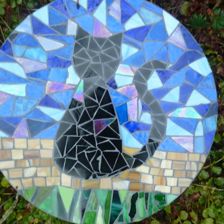 Mosaik  Garten Trittstein Katze