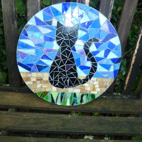 Mosaik  Garten Trittstein Katze