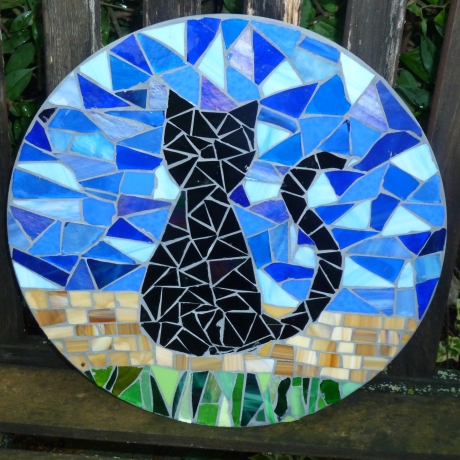 Mosaik  Garten Trittstein Katze