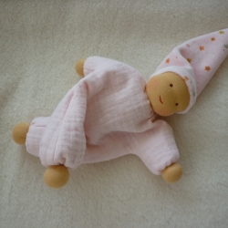 Schlenkerchen klein, Musselin. Bio-Schafwolle