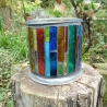 Mosaik Windlicht bunt zum Hängen