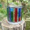 Mosaik Windlicht bunt zum Hängen