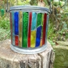 Mosaik Windlicht bunt zum Hängen