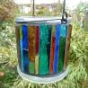 Mosaik Windlicht bunt zum Hängen