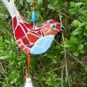 Mosaik Vogel zum Hängen rot blau 