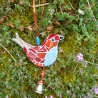 Mosaik Vogel zum Hängen rot blau 