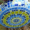 Mosaik Vogeltränke Hängend blau gelb
