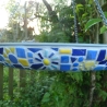 Mosaik Vogeltränke Hängend blau gelb