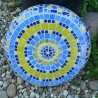 Mosaik Vogeltränke Hängend blau gelb