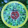 Mosaik  Garten Trittstein Dekostein rund Libelle
