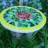 Mosaik  Garten Trittstein Dekostein rund Libelle