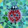 Mosaik  Garten Trittstein Dekostein rund Libelle