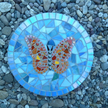 Mosaik  Garten Trittstein Schmetterling