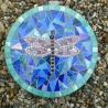 Mosaik  Garten Trittstein Dekostein rund Libelle