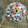 Mosaik Blumenampel Vogeltränke bunt 