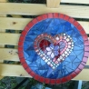 Mosaik  Garten Trittstein Dekostein rund Gedenkstein Herz