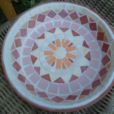 Terracotta Schale Mosaik Mediteran