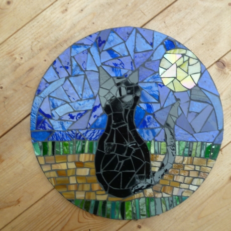 Mosaik  Garten Trittstein Katze