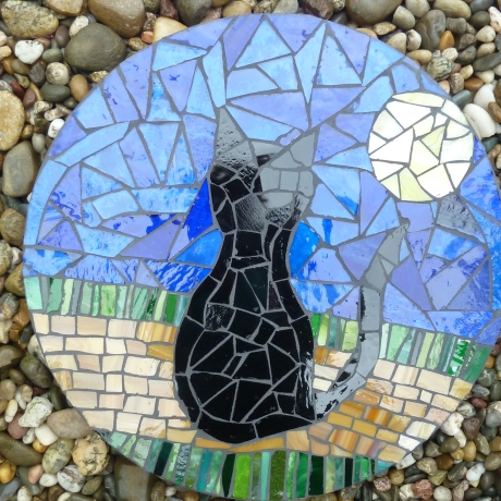 Mosaik  Garten Trittstein Katze