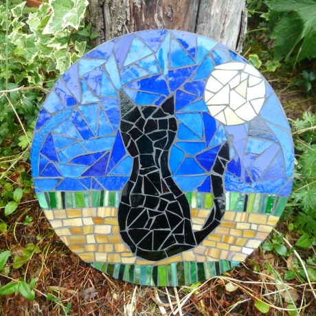 Mosaik  Garten Trittstein Katze