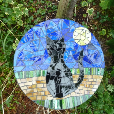 Mosaik  Garten Trittstein Katze